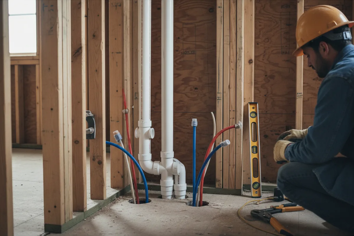 Drain and supply rough-in during Leak Detection in La Sal